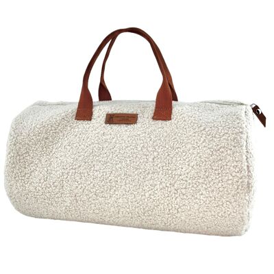 Ecru “Bouclette” duffel bag
