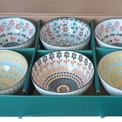 Set of 6 green colored bowls in a gift box. SD-169