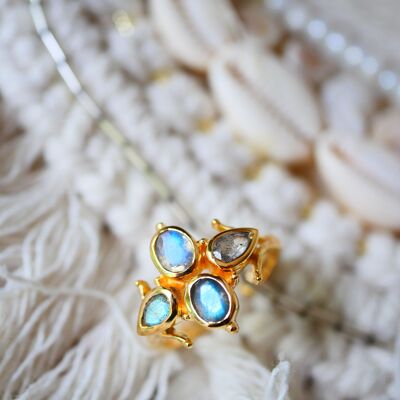 Anillo Ajustable Basanti Labradorita
