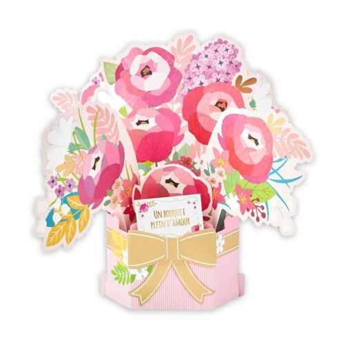 Carte pop up 3D - Bouquet de pivoines