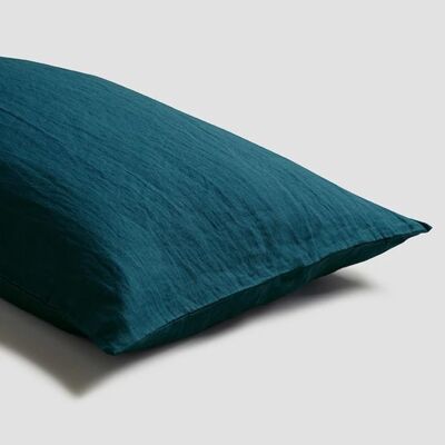 Deep Teal Linen Pillowcases (Pair) - Square