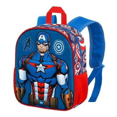 Marvel Captain America First-Small 3D Backpack, Blue