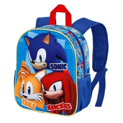 Sega-Sonic Trio-Small 3D Backpack, Blue