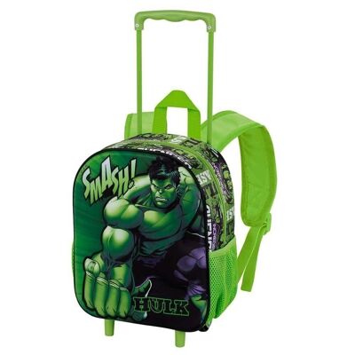 Marvel Hulk Superhuman-Mochila 3D con Ruedas Pequeña, Verde