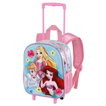 Disney Princesses Adorable-3D Sac à dos avec petites roulettes Bleu 1