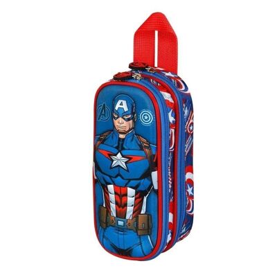 Marvel Capitán América First-Estuche Portatodo 3D Doble, Azul