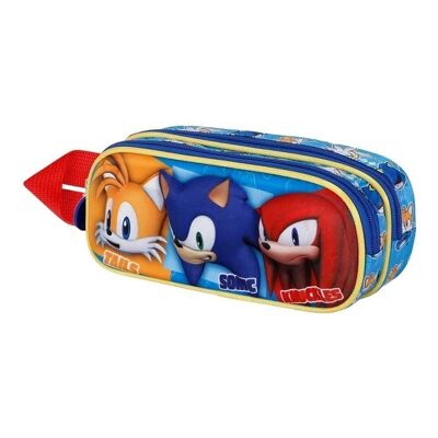 Sega-Sonic Trio-Estuche Portatodo 3D Doble, Azul