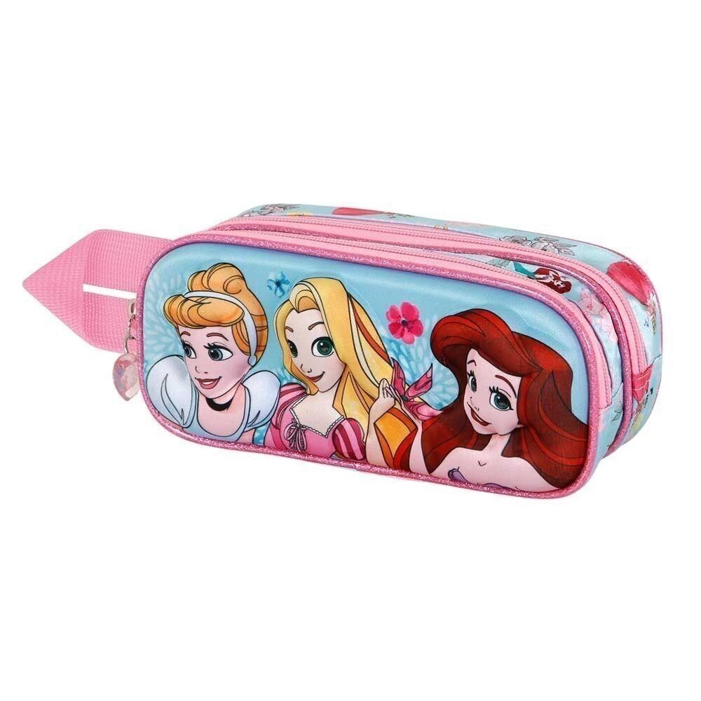 Adorable trousse à crayons 3D Princesses Disney-Double, Bleu