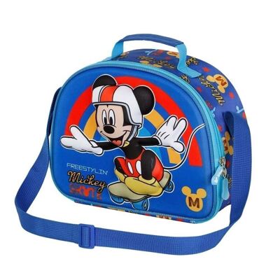 Disney Mickey Mouse Freestyle-Bolsa Portamerienda 3D, Azul