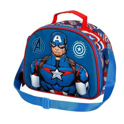 Borsa per il pranzo Marvel Captain America First-3D, blu