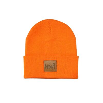 Neon orange hat with patch