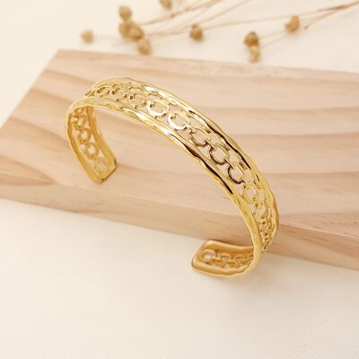 Brazalete ajustable de oro con eslabones.