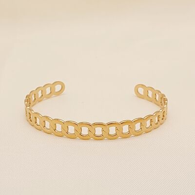 Golden bangle link bracelet