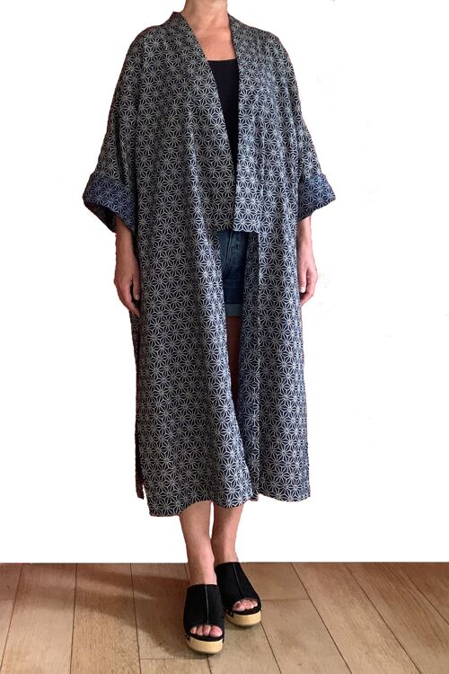 Manteau kimono en coton japonais Etoiles