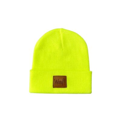 Neon yellow hat with patch