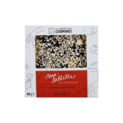 Barra de Chocolate Negro 80g. - turrón de Montélimar