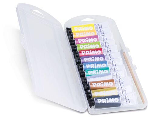 Poster paint box, 8 metallic and 4 fluo colours