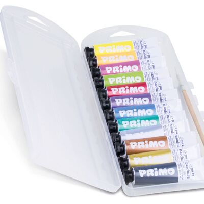 Poster paint box, 8 metallic and 4 fluo colours