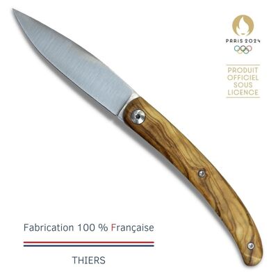 Navaja LCF Le Grand Coq PARIS 2024 en madera de olivo