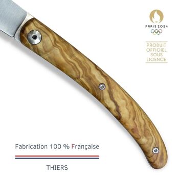 Couteau de poche LCF Le Grand Coq PARIS 2024 en olivier 4
