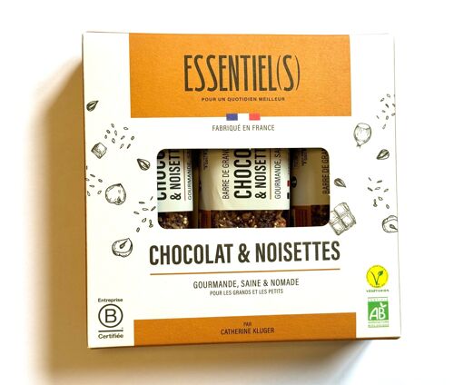 Barres de Granola Chocolat & Noisettes en carton de 12 étuis de 3 barres de 40 g