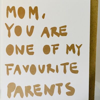Carte Maman, tu es l'un de mes parents préférés