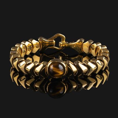 Kudos Armband aus Vermeil-Gold und Tigerauge