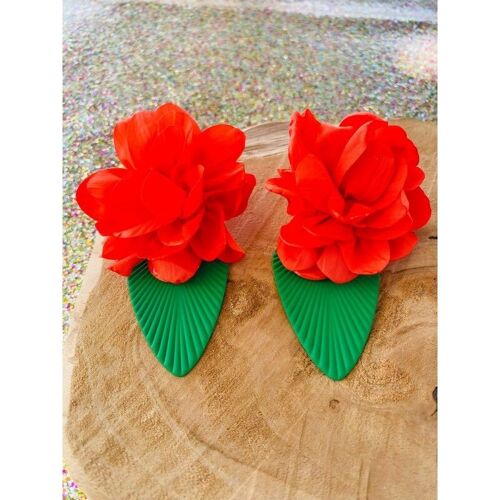 Boucles d'oreilles GÏNNY orange, vert