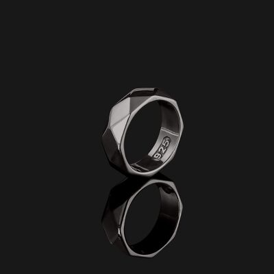 Anillo Geom de oro negro