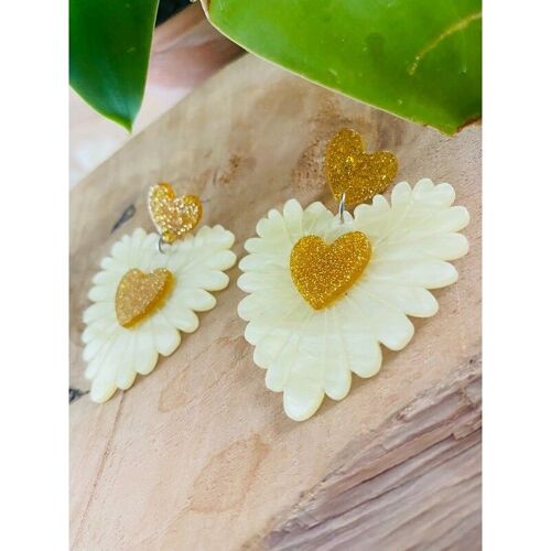 Boucles d'oreilles TÄMEKA beige, jaune