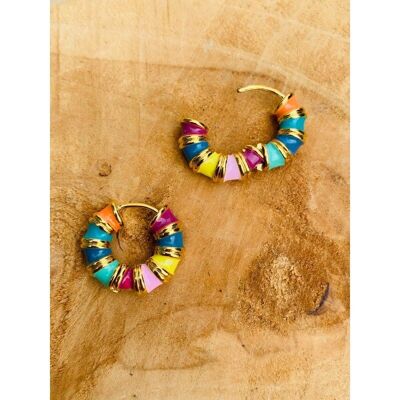 Boucles d'oreilles CASPÏA multicolore