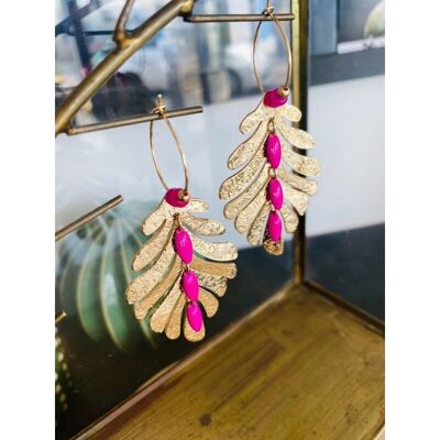 Boucles d'oreilles ALGÜE fuchsia