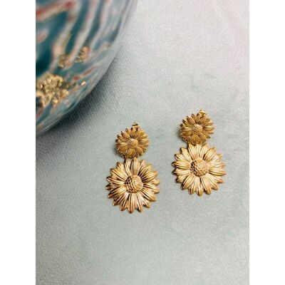 Golden SUNFLOWER earrings