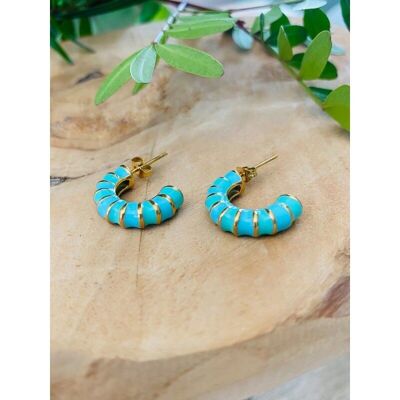 Boucles d'oreilles SPÏRAL turquoise