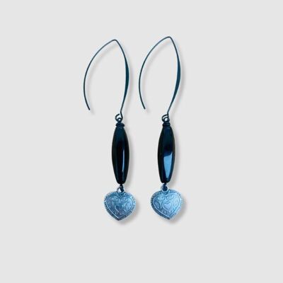 Boucles d'oreilles ESTHËR noir