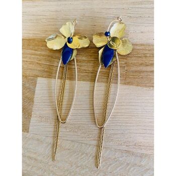 Boucles d'oreilles IZZÏE bleu profond 2