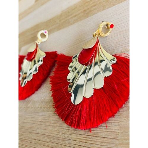 Boucles d'oreilles BRÏGITTE rouge