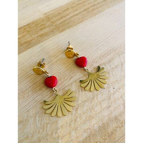 Boucles d'oreilles FLÖRA rouge