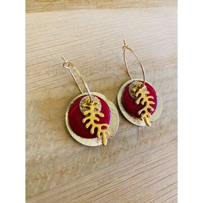 ELŸANA burgundy earrings