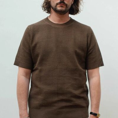 Coffee-Brown Relief T-shirt