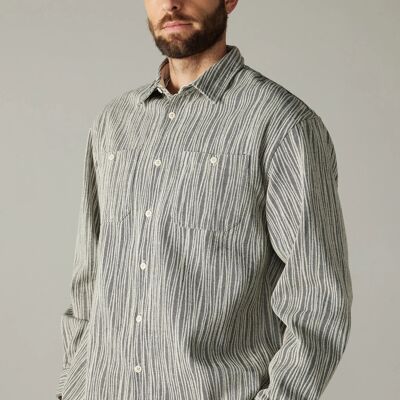 Gray striped overshirt