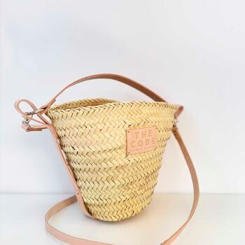 Mini sac à bandoulière seau couleur palmier nude 2