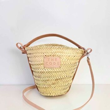 Mini sac à bandoulière seau couleur palmier nude 4