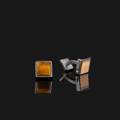 Essential Black Gold & Tiger Eye Cufflink