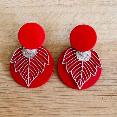 Boucles d'oreilles JÜLIA rouge