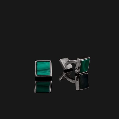 Essential Black Gold & Green Malachite Cufflink