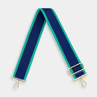 Luxe Blue & Navy Stripe Bag Strap