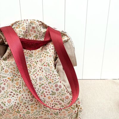 Cotton fabric bag with flowers NorCal model