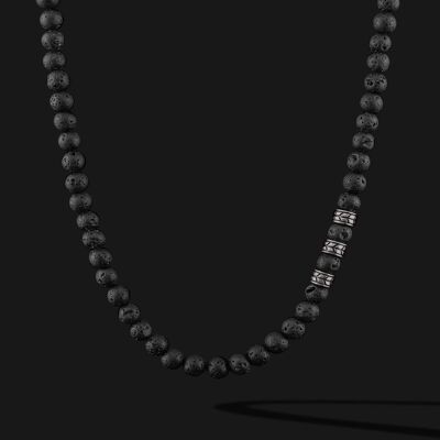 Royale Black Gold & Lava Necklace
