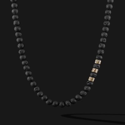 Royale Gold Vermeil & Lava Necklace
